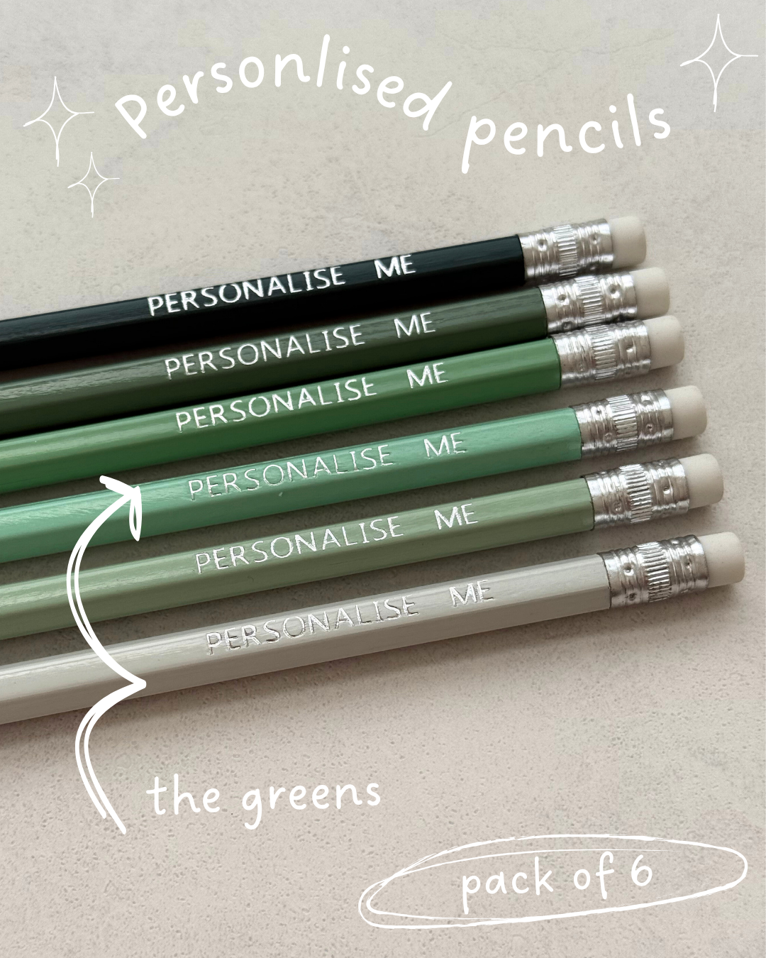 Personlised Pencils The Greens