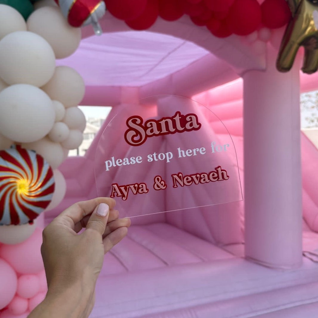 Santa please stop here sign
