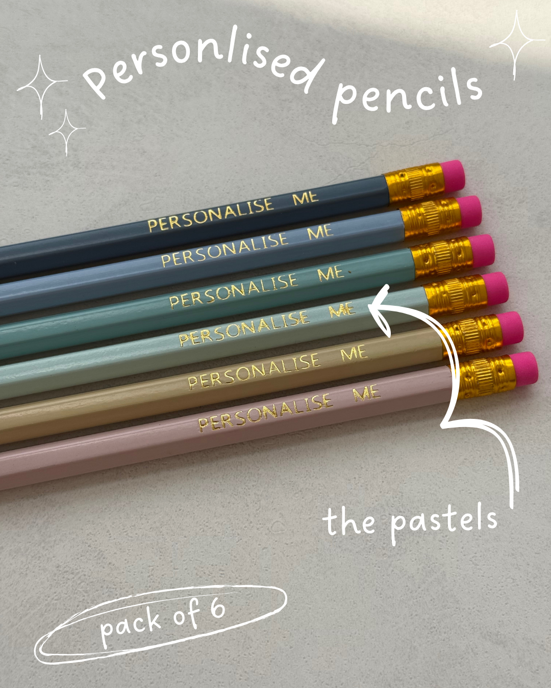 Personlised Pencils The Pastels