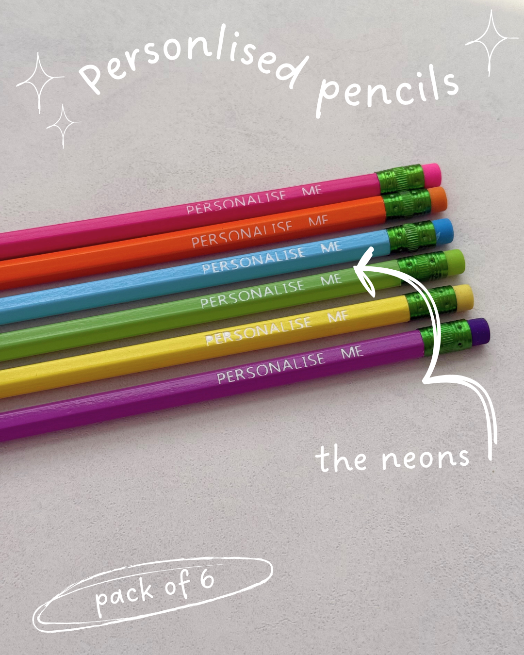 Personlised Pencils The Neons
