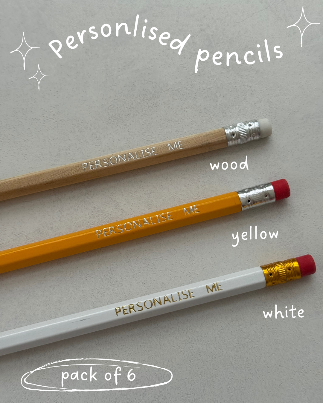 Personlised Pencils White