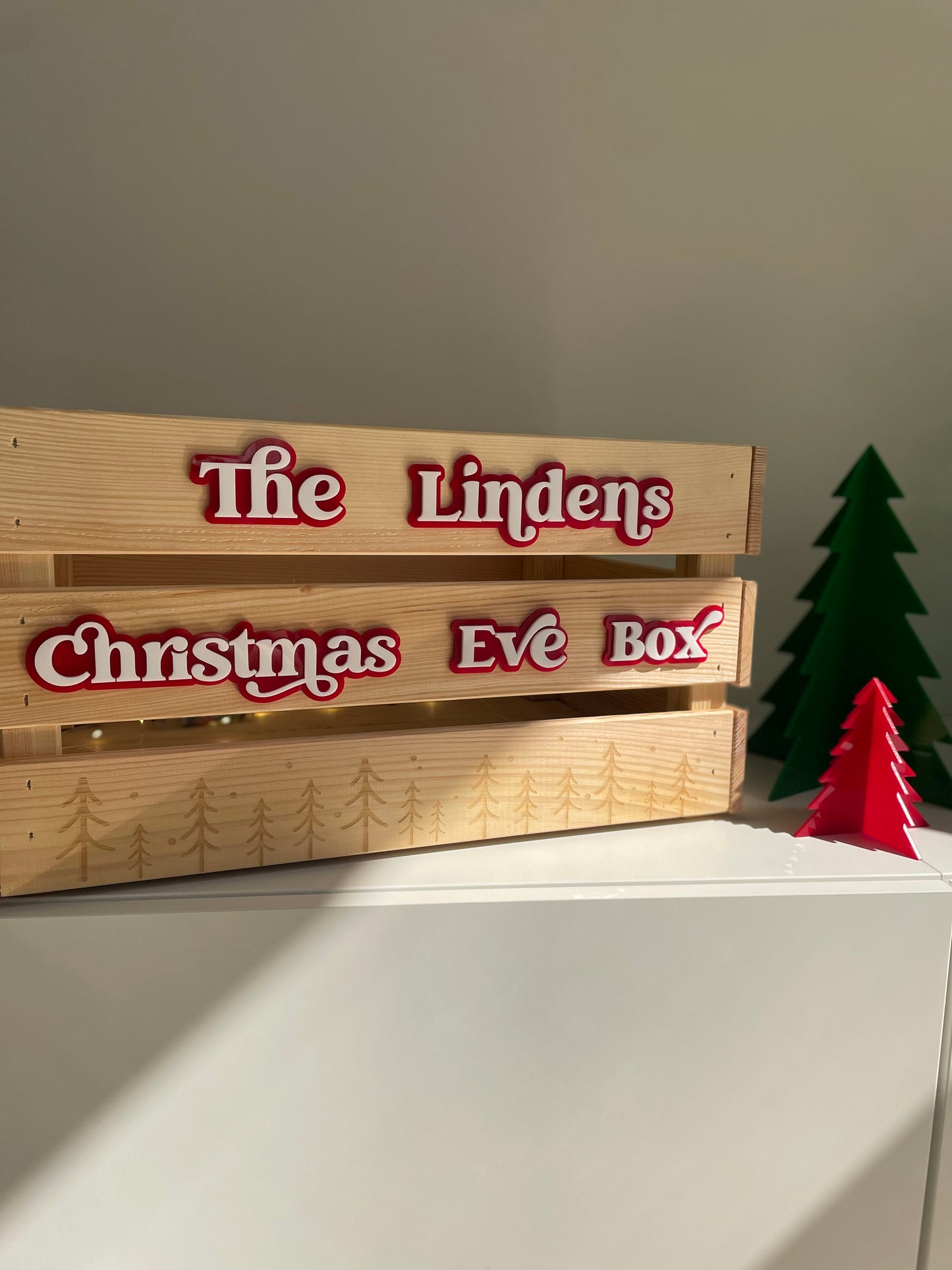 Family Wooden Christmas box large