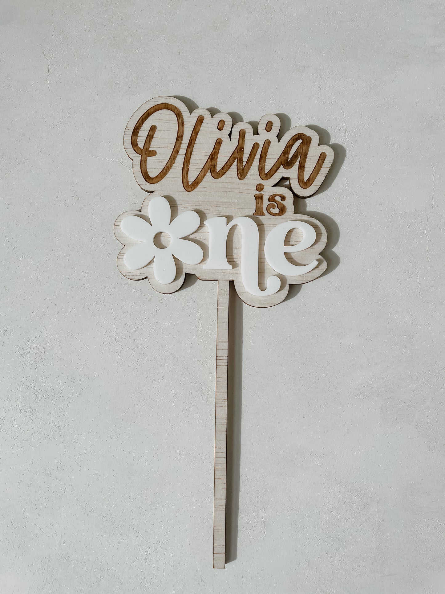 Wooden cake topper