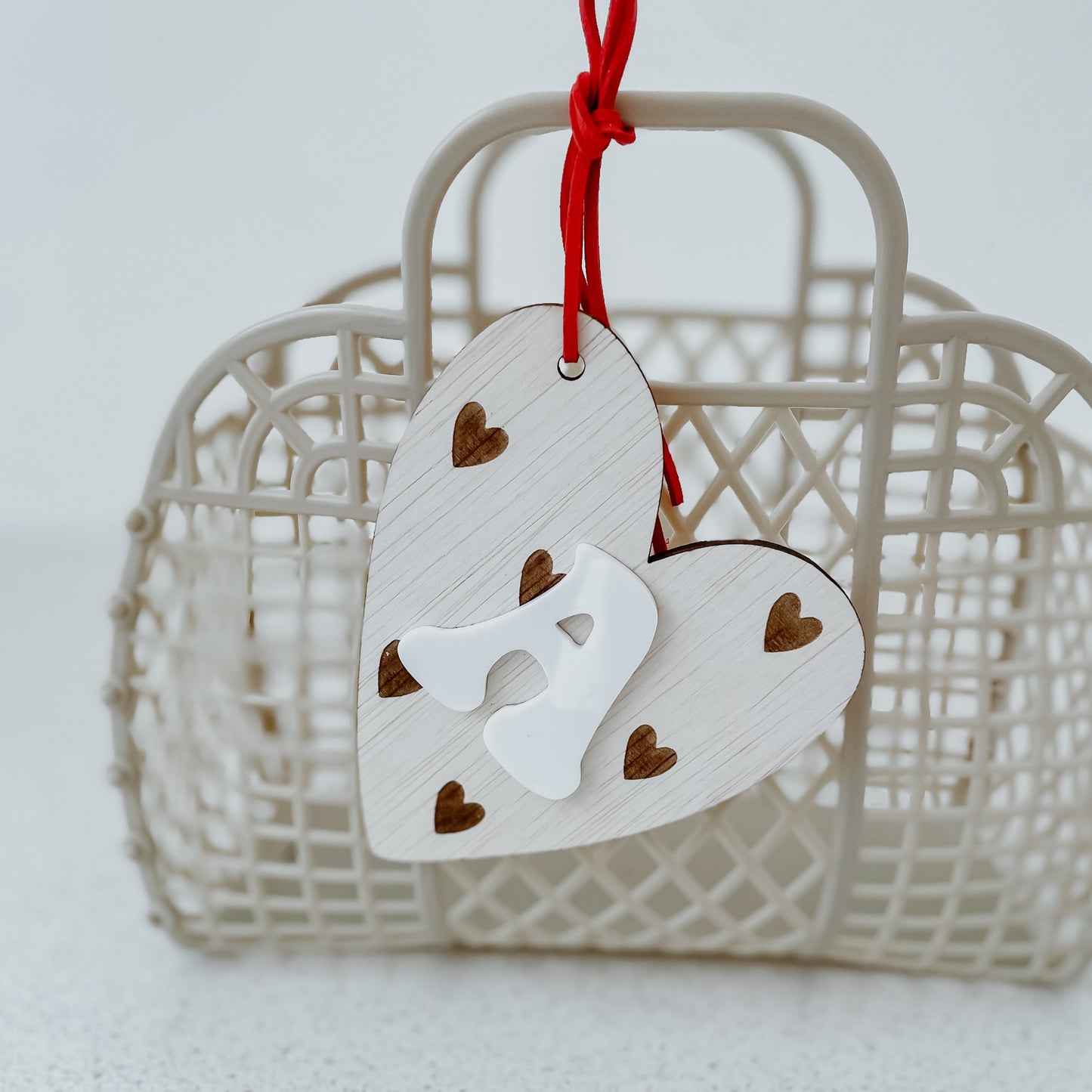 Wooden Valentines tag