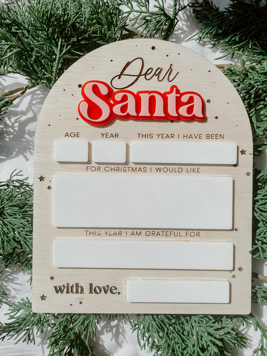 Reusable Dear Santa letter