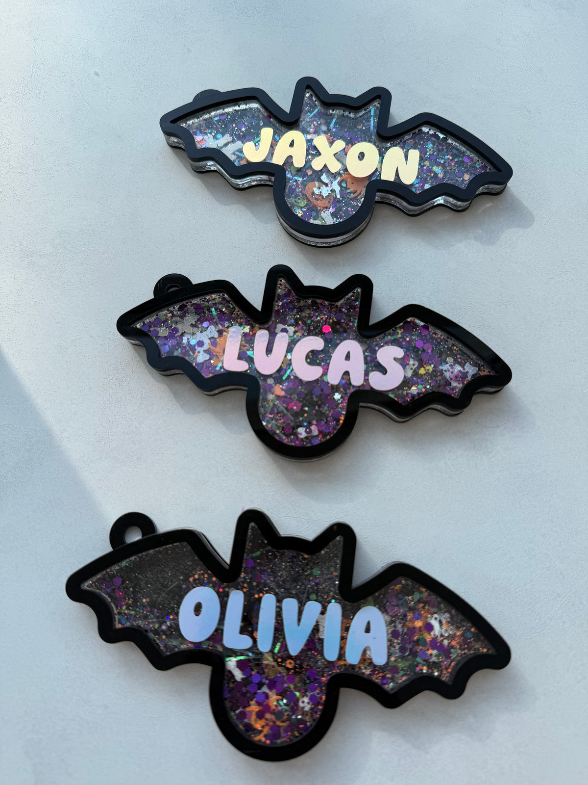 Glow in the dark bat tag