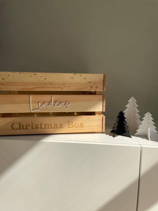 Family Wooden Christmas box large