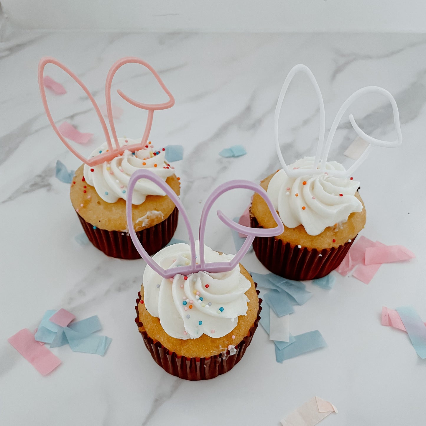 Bunny Ears cupcake / food topper x 3